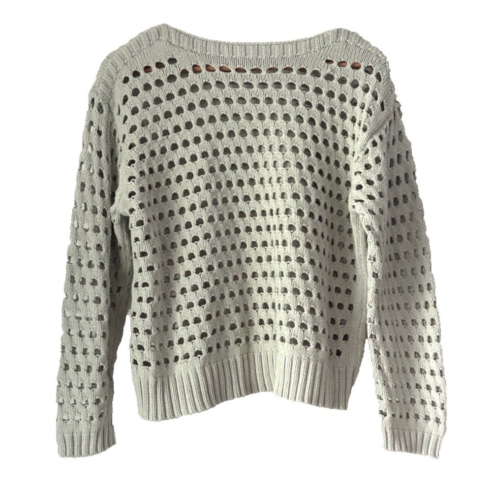 FUTURE COLLECTIVE Jenee Naylor SAGE GREEN OPEN KNIT SWEATER Crochet Boho SIZE 4X
